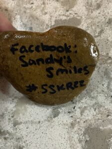 This is what I put on the back of all of the rocks before I hide them or give them away.